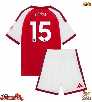 Arsenal Ezri Konsa #15 Replica Home Stadium Kit for Kids 2026-27 Short Sleeve (+ pants)